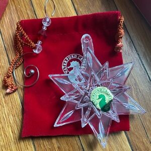Waterford Crystal Star with Red Accents Christmas ornament